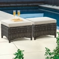 thumbnail image 1 of Meetleisure 2 Piece Outdoor Ottomans with Cushions,Beige, 1 of 7