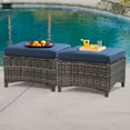 thumbnail image 1 of Meetleisure 2 Piece Outdoor Ottomans with Cushions,Blue, 1 of 7
