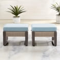 thumbnail image 1 of Meetleisure 2-Piece Outdoor PE Rattan Ottomans with Removable Cushions, Sky Blue, 1 of 9