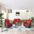 thumbnail image 1 of Meetleisure 5 Piece Sofa Seating Group with Cushions,Including 2 Swiwel Chairs, 2 Tables,1 Sofa, Red, 1 of 8