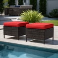 thumbnail image 1 of Meetleisure Outdoor PE Rattan Ottoman, Set of 2, Red, 1 of 7