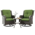 thumbnail image 1 of Meetleisure Outdoor Swivel Rocker Wicker Patio Chairs Sets of 2 With Table, Green, 1 of 7