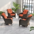 thumbnail image 1 of Meetleisure 4 Piece Wicker Patio Furniture Set, Rattan Chairs with High Back, Deep Seating, Wide Armrest, Thick Cushions for Deck Porch, Orange, 1 of 9