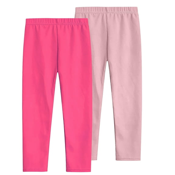 MeetoTime 2PC Girls Stretchy Leggings 3-12 Years Solid Color Elastic Waist Softness Underpants Kids Clothes