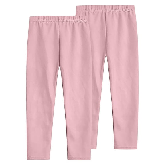 MeetoTime 2PC Girls Stretchy Leggings 3-12 Years Solid Color Elastic Waist Softness Underpants Kids Clothes