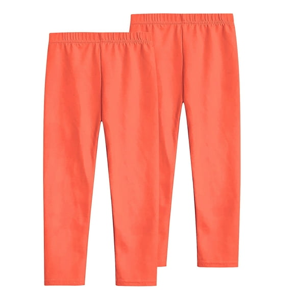 MeetoTime 2PC Girls Stretchy Leggings 3-12 Years Solid Color Elastic Waist Softness Underpants Kids Clothes