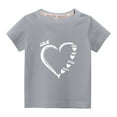 thumbnail image 1 of MeetoTime 3-10Years Kids Valentine's Day Print Short Sleeve Top Solid Color Round Neck Cotton T-shirt for Toddler Boys Girls, 1 of 4