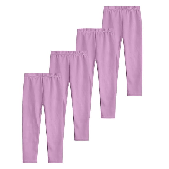 MeetoTime 4PC Girls Stretchy Leggings 3-12 Years Solid Color Elastic Waist Softness Underpants Child Clothes