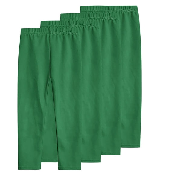 MeetoTime 4PC Girls Stretchy Leggings 3-12 Years Solid Color Elastic Waist Softness Underpants Child Clothes