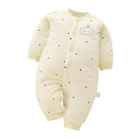 MeetoTime Baby Boys Girls Cotton Jumpsuits Three-layer Warm Quilted Winter Thickened Infant Toddler Rompers Baby Crawling Clothes