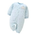 thumbnail image 1 of MeetoTime Baby Boys Girls Cotton Jumpsuits Three-layer Warm Quilted Winter Thickened Infant Toddler Rompers Baby Crawling Clothes, 1 of 7
