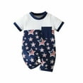 thumbnail image 1 of MeetoTime Baby Boys Girls Independence Day Jumpsuits Short Sleeve Infant Toddler Wrap Bottom Rompers Baby Summer Clothes, 1 of 7