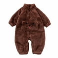 thumbnail image 1 of MeetoTime Baby Boys Girls Jumpsuits Long Sleeve Fall Winter Warm Fleece Infant Toddler Rompers Baby Clothes, 1 of 3