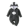 thumbnail image 1 of MeetoTime Baby Clothes Cotton Jumpsuits Printed Long Sleeve Hooded Ears Fall Winter Warm Toddler Rompers Crawling Clothes, 1 of 5