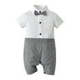thumbnail image 1 of MeetoTime Baby Clothes Spring Fall Jumpsuits Long Sleeved Bow Tie Newborn Infant Shirt Rompers for Boys, 1 of 6