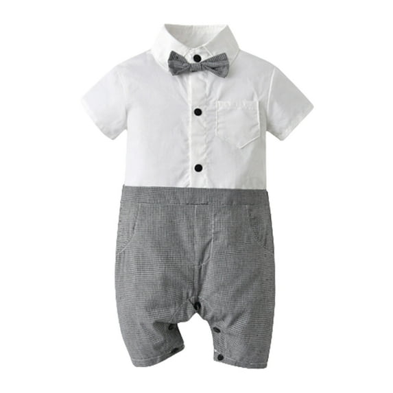MeetoTime Baby Clothes Spring Fall Jumpsuits Long Sleeved Bow Tie Newborn Infant Shirt Rompers for Boys