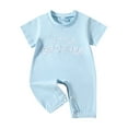 thumbnail image 1 of MeetoTime Baby Clothes T-Shirt Jumpsuits Short Sleeve Round Neck Letter Printed Newborn Infant Rompers Summer Outfits Clothes, 1 of 7