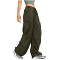 thumbnail image 1 of MeetoTime Baggy Cargo Pants for Women High Waisted Solid Color Hiking Cargo Pants with Pockets Streetwear, 1 of 8
