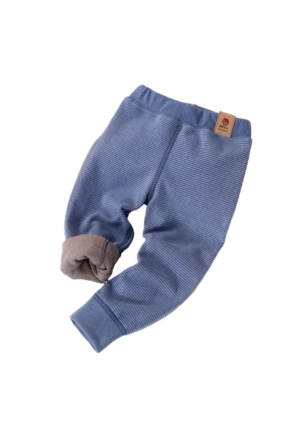 Boys Girls Long Pants Kids Elastic Waist Fall Winter Thick Double-layer Warm Pants Suitable for 3-11 Years