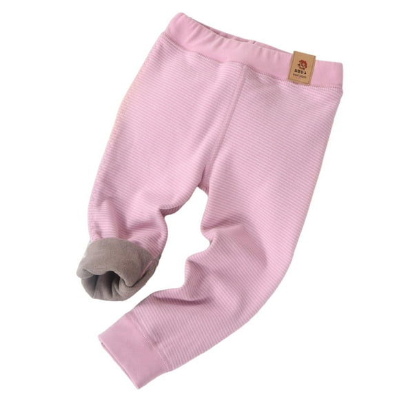 MeetoTime Boys Girls Long Pants Kids Elastic Waist Fall Winter Thick Double-layer Warm Pants Suitable for 3-11 Years