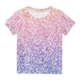 thumbnail image 1 of MeetoTime Boys Girls Short Sleeve Top Crewneck Sparkling Summer Casual T-shirt Kids Clothes 3-14 Years, 1 of 4