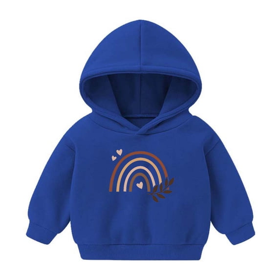 MeetoTime Children's Fleece Hoodie Long Sleeved Printed Sweatshirt Kids Casual Loose Fall Winter Tops for Boys Girls 2-7 Years