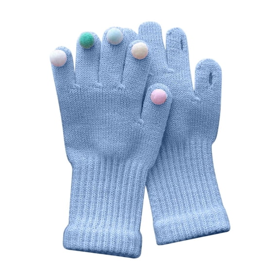 MeetoTime Children's Gloves Winter Stretch Warm Cold Weather Knitted Outdoor Full Finger Gloves for Boys Girls 3-11 Years