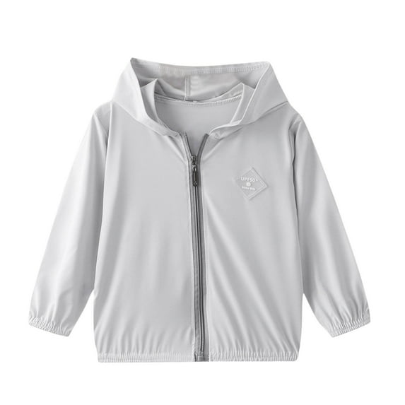 MeetoTime Children's Long Sleeved Summer Sun Protection Clothes Kids Solid Color Hooded Shirt for Boys Girls