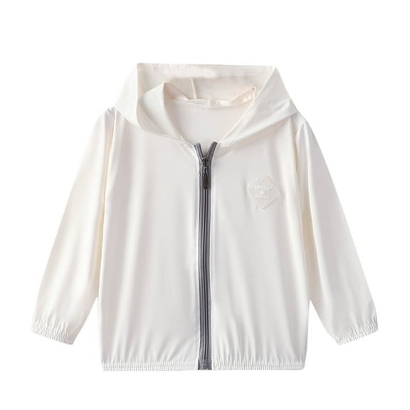 MeetoTime Children's Long Sleeved Summer Sun Protection Clothes Kids Solid Color Hooded Shirt for Boys Girls