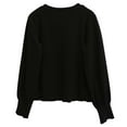thumbnail image 1 of MeetoTime Children's Spring Fall Flare Sleeve Tops Solid Color Round Neck Long Sleeved Blouse for Boys Girls, 1 of 3