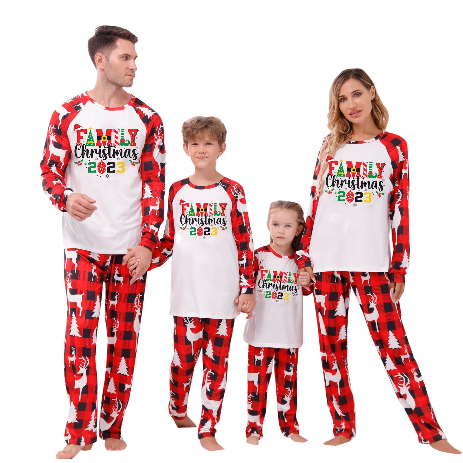 MeetoTime Christmas Matching Sets Family Pajamas Sleepwear Top Pants ...