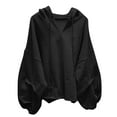 thumbnail image 1 of MeetoTime Fall Sweatshirt for Women Casual Solid Color Oversized Sweatshirt Baggy Lantern Sleeve Cropped Tops Hoodies, 1 of 4