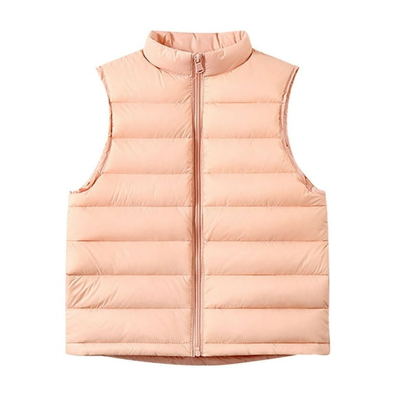MeetoTime Girls Boys Cotton Vest Jacket Loose Sleeveless Solid Color Fall Winter Warm Padded Waistcoat 4-16 Years Kids Clothes