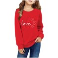 thumbnail image 1 of MeetoTime Girls Boys Valentine's Day Sweatshirt Soft Long Sleeve Round Neck Printed Top 2-10 Years Kids Clothes, 1 of 3