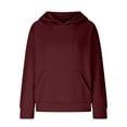 thumbnail image 1 of MeetoTime Girls Hooded Sweatshirt Loose Solid Color Long Sleeved Round Neck Pullover Top 4-11 Years Kids Clothes, 1 of 7