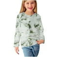thumbnail image 1 of MeetoTime Girls Long Sleeve Shirts Tie-dye Printed Crewneck Casual Loose Dressy Blouses Children's Pullover Tops 3-14 Years, 1 of 5