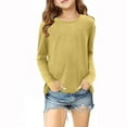 thumbnail image 1 of MeetoTime Girls Long Sleeve Tops Crewneck Solid Color Dressy Tunic Tops Children's Pullover Undershirt, 1 of 5