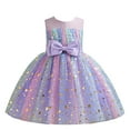 thumbnail image 1 of MeetoTime Girls Princess Dress Sleeveless Star Sequins Mesh Party Formal Dresses 3-7 Years Baby Clothes, 1 of 4