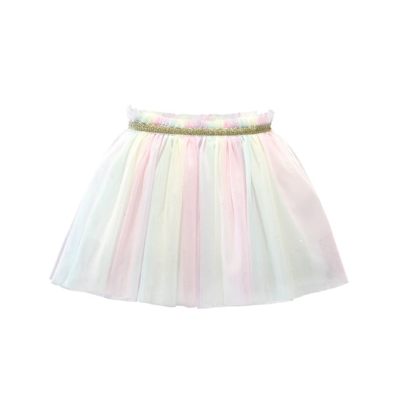 MeetoTime Girls Skirt Colorful Elastic Waist Mesh Layered Puffy Princess Dress 1-8 Years Baby Clothes