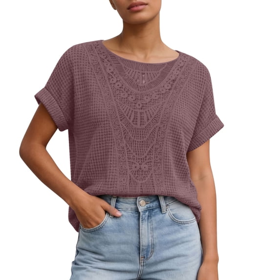 MeetoTime Gradient Short Sleeve Tops for Women Elegant Asymmetrical Neck T Shirts Summer Soft Lightweight Tees