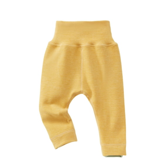 MeetoTime Infant Toddler Long Pants Baby Elastic Waist Fall Winter High-waisted Belly Protection Fleece Thermal Pants Suitable for 6 Months-3 Years