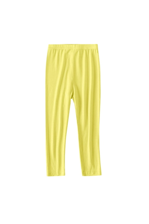 Kids Clothes Solid Color Elastic Waist Leggings Girls Summer Thin Stretch Skinny Pants 2-13 Years