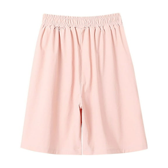 MeetoTime Kids Clothes Solid Color Elastic Waist Sports Shorts Boys Girls Summer Ice Silk Quick Drying Capri Pants 5-13 Years