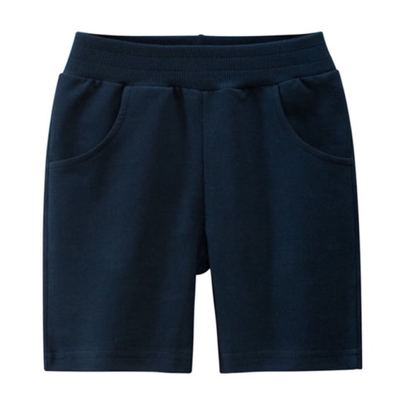 MeetoTime Kids Clothes Summer Cotton Shorts with Pockets Boys Girls Casual Loose Solid Color Elastic Waist Short Pants 1-9 Years