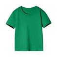 thumbnail image 1 of MeetoTime Kids Cotton Short Sleeve Top Solid Color Round Neck Comfortable T-shirt for Toddler Boys Girls, 1 of 3