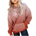 thumbnail image 1 of MeetoTime Kids Hooded Sweatshirt Casual Long Sleeved Gradient Heart Printed Top with Pocket for Girls Children's Clothes 2-14 Years, 1 of 2