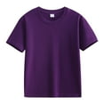 thumbnail image 1 of MeetoTime Kids Short Sleeve Cotton T-shirt Round Neck Solid Color Summer Casual Tops Basic Tees for Boys Girls, 1 of 3