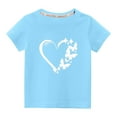 thumbnail image 1 of MeetoTime Kids Short Sleeve Tops Casual Loose Cotton T-Shirt for Boys Girls Heart Printed Summer Clothes, 1 of 6