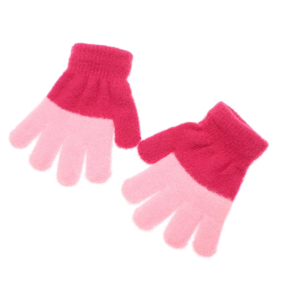 MeetoTime Kids Winter Gloves Contrast Color Fleece Full Finger Gloves for Boys Girls 0-4 Years