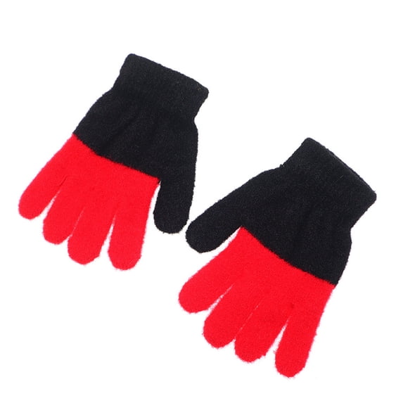 MeetoTime Kids Winter Gloves Contrast Color Fleece Full Finger Gloves for Boys Girls 0-4 Years